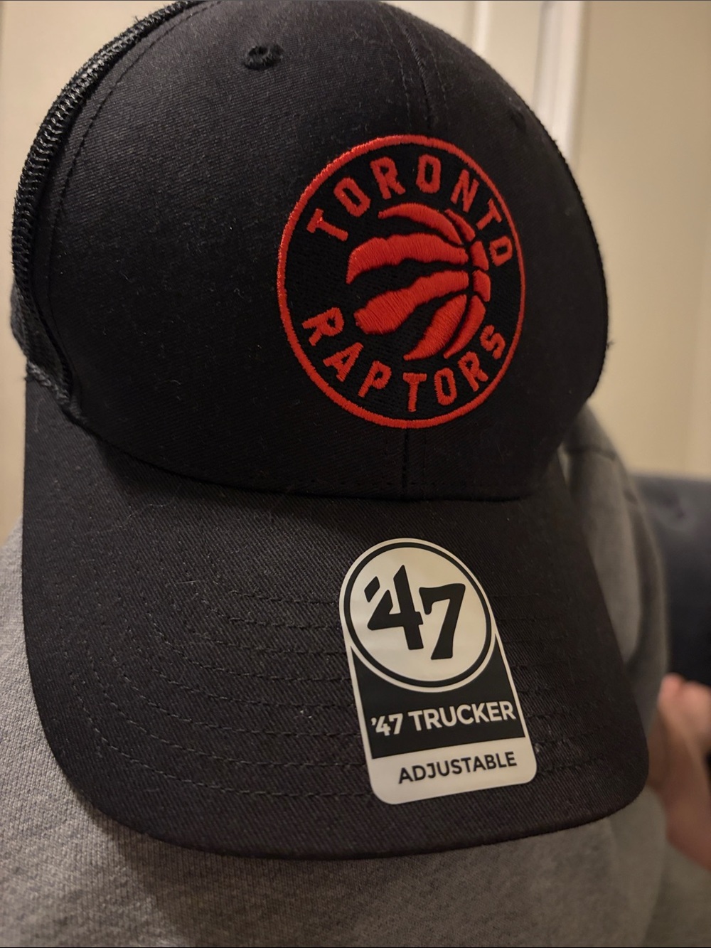 '47 Toronto Raptors Black Cap with Red Logo